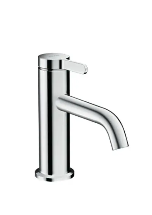 Einhebel-Waschtischmischer aus Chrom mit Hebelgriff und Ablaufgarnitur von AXOR, schlichtes Design, geeignet für Badanwendungen.